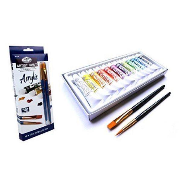 Σετ Ακρυλικών Χρωμάτων 12x12ml + 2 Πινέλα Νο 5-10mm