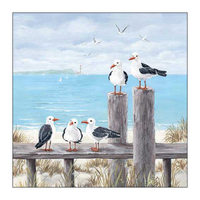 Χαρτοπετσέτα για Decoupage Seagulls on the dock - 1 τεμ.