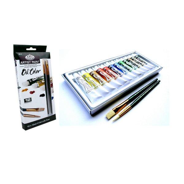 Σετ Λαδιών 12x12ml + 2 Πινέλα No 5-10mm