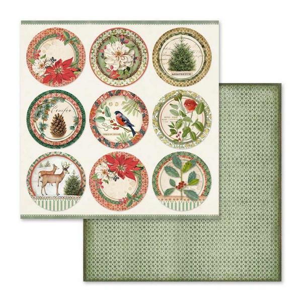 Χαρτί Scrapbooking  Διπλής Όψεως Χριστουγεννιάτικες στρογγυλές Κάρτες 30.5x30.5cm  Stamperia