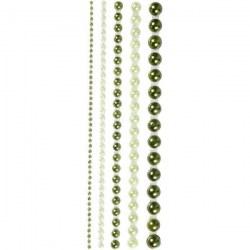 Πέρλες μισές  - 2-8 mm - Πράσινο - 140 τεμ.