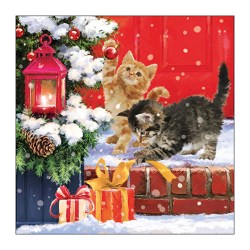Χαρτοπετσέτα Χριστουγεννιάτικη Kittens on Doorstep - 1 τεμ.