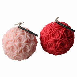 Καλούπι σιλικόνης με μπάλα από τριαντάφυλλα 3d 9.2x10.2x10.2cm