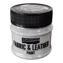 Χρώμα Δέρματος και υφάσματος 50 ml Pentart - Glittering Silver