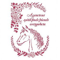 Stencil Romantic horses 29.7x21cm - Stamperia