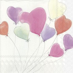 Χαρτοπετσέτα για Decoupage Μπαλόνια Καρδιές - 1 τεμ.