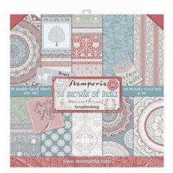 Σετ 10 Χαρτιά Scrapbooking Secrets of India 31x31x0.6cm  190gr Stamperia