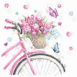 Χαρτοπετσέτα για Decoupage Ποδήλατο Λουλούδια- 1 τεμ.