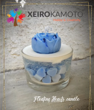 Κερί με Καρδιές σε Κερί Gel | DIY Candle με Διάφανο Ποτήρι