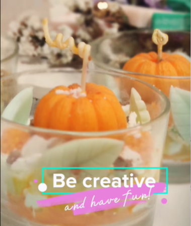 Κερί ελαιοκράμβης σε καλούπι και σαντιγί για χειροποίητη διακόσμηση