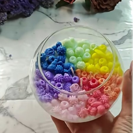 Rainbow Candle – Πώς να Φτιάξεις Πολύχρωμο Κερί με Gel και Σόγια