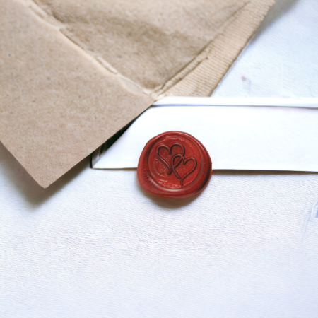 Σφραγίδα Βουλοκέρι Δύο Καρδίες 2.5cm