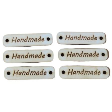Ξύλινες ταμπελίτσες Handmade 50x13mm σετ 6 τεμ.