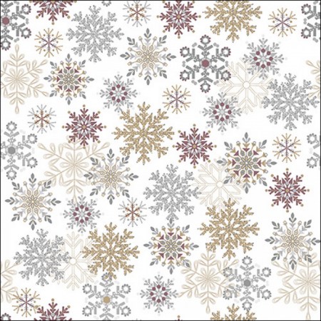 Χαρτοπετσέτα Χριστουγεννιάτικη Snowflakes all over white - 1 τεμ.