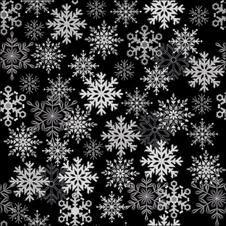 Χαρτοπετσέτα Χριστουγεννιάτικη Snowflakes all over black - 1 τεμ.
