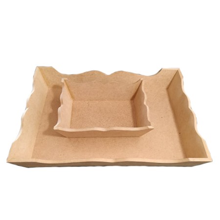 Δίσκος MDF Παραλληλόγραμμος κυματιστός  360x260x53mm