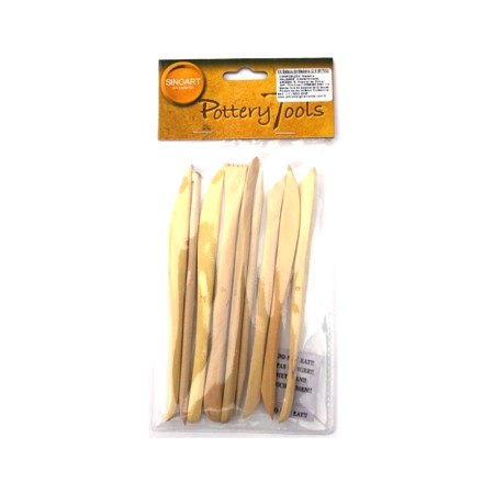 Ξύλινα Εργαλεία πηλού 15cm σέτ 9 τεμ.