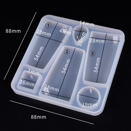 Καλούπι σιλικόνης με Διάφορα σχέδια μπρελόκ 8.8x8.8cm