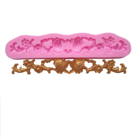 Καλούπι σιλικόνης τρέσα με λουλούδια 166x35x10mm 