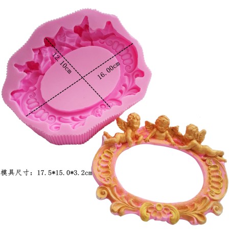 Καλούπι σιλικόνης κορνίζα αγγελάκια 17.5x15cm