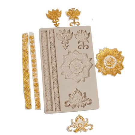 Καλούπι σιλικόνης λουλούδια μπορντούρες 200x125mm 