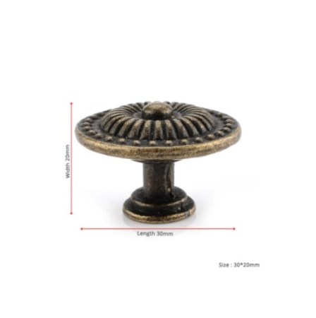 Μεταλλικό χερουλάκι στρογγυλό ρετρό 20mm