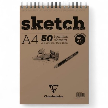 Clairefontaine Μπλοκ Σχεδίου Sketch Σπιράλ 50 φύλλων A4 (21x29,7cm) 90gr