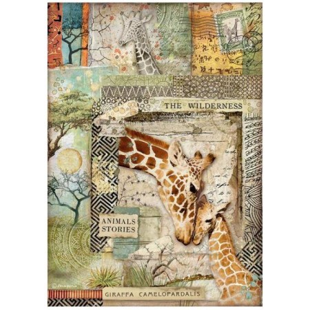 Ριζόχαρτο Savana Giraffe A4 Stamperia