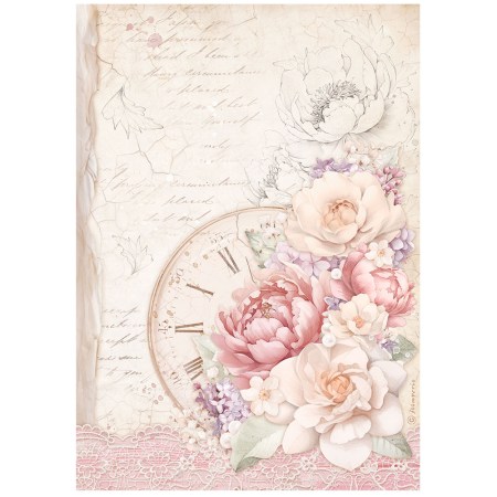 Ριζόχαρτο Romance Forever Clock  A4 Stamperia