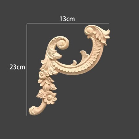 Ξυλόγλυπτο από μασίφ ξύλο Γωνία 23x13x1.2cm σετ 2 τεμ.