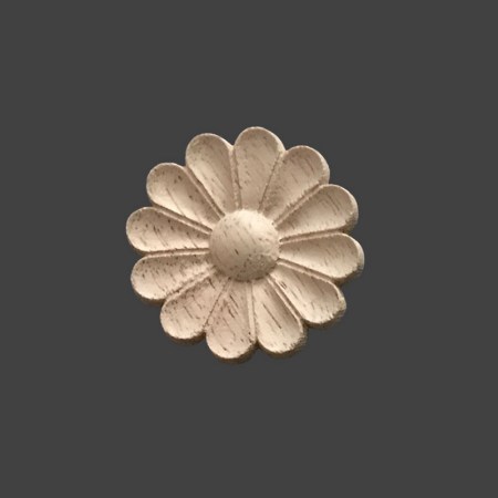 Ξυλόγλυπτο από μασίφ ξύλο ροζέτα λουλούδι 6cm