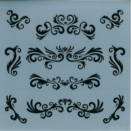 Stencil με γωνίες και μπορντούρες 30x30cm 