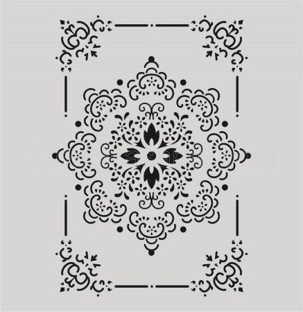 Stencil γωνίες και κεντρικό σχέδιο 25x35cm 