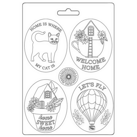 Καλούπι Σιλικόνης Create Happiness - Welcome Home Tags A5 - Stamperia