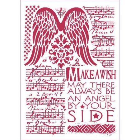 Stencil Φτερά Νοτες 21x29.7cm - Stamperia