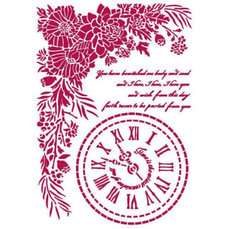Stencil Ρολόι Ρομαντικό 29.7x21cm - Stamperia