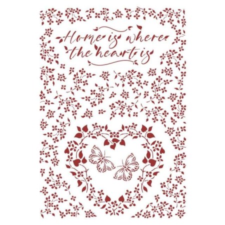 Stencil Provence Home is where the heart is 29.7x21cm - Stamperia