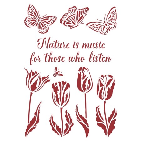 Stencil Stamperia 21x29.7cm Romantic Garden House Tulips