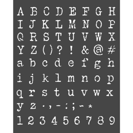 Mix Media Stencil Τοπογραφημένο Αλφάβητο 25x20cm - Stamperia