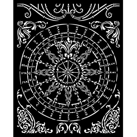 Mix Media Stencil Sir Vagabond in Fantasy World Round 25x20cm - Stamperia
