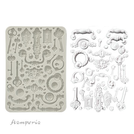 Καλούπι Σιλικόνης Golden Harmony keys handles and locks  A5 - Stamperia