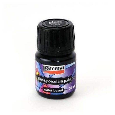 Χρώμα για Γυαλί και πορσελάνη - Μαύρο 30ml Pentart