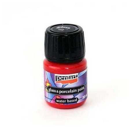 Χρώμα για Γυαλί και πορσελάνη - Κόκκινο 30ml Pentart