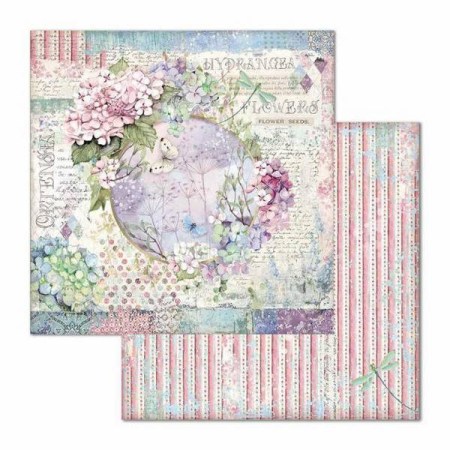 Χαρτί Scrapbooking  Διπλής Όψεως Ορτανσία γιρλάντα 30.5x30.5cm  Stamperia