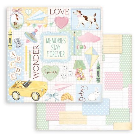 Χαρτί Scrapbooking Διπλής Όψεως DayDream yellow car 30.5x30.5cm  Stamperia