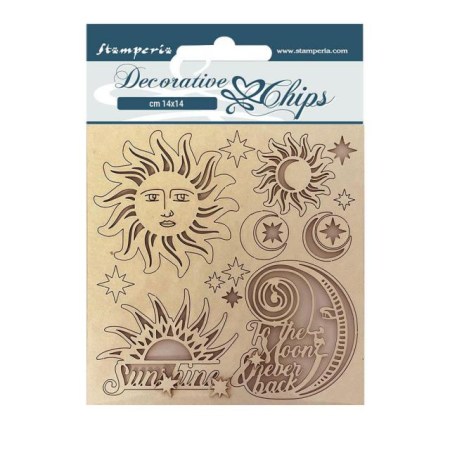 Διακοσμητικό Chipboard Alchemy sole e luna 14x14cm Stamperia