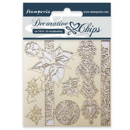Διακοσμητικό Chipboard αλεξανδρινα 14x14cm Stamperia
