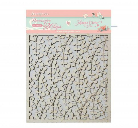 Διακοσμητικό Chipboard Κλαδάκια Background 14x14cm Stamperia