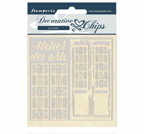 Διακοσμητικό Chipboard Πόρτα 14x14cm Stamperia