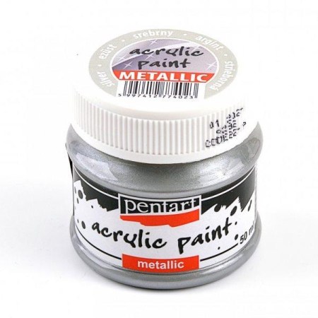 Metallic Paint 50ml Pentart  - Silver